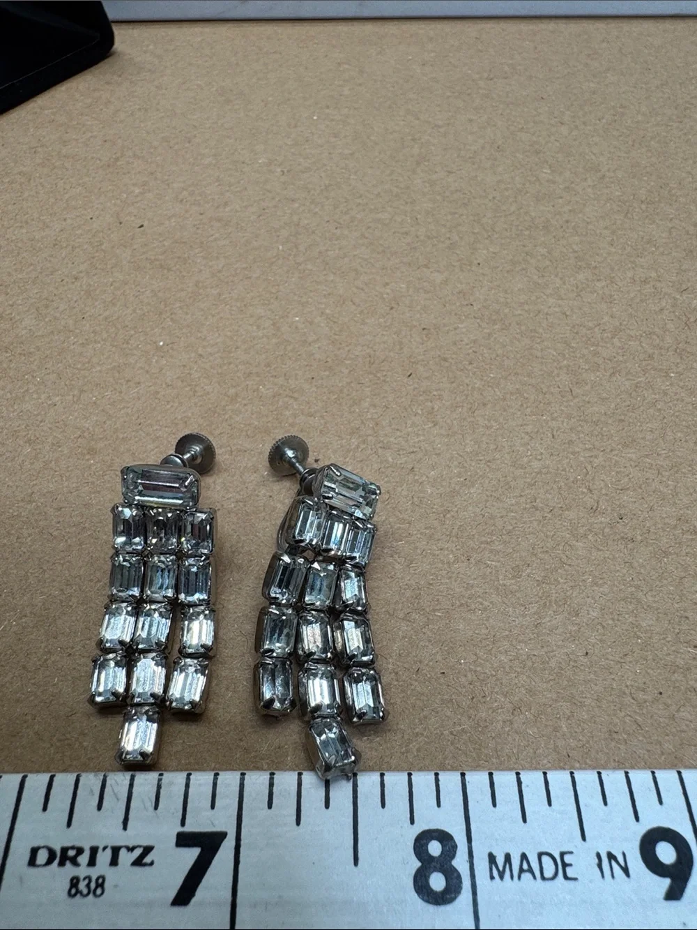 Crystal Vintage Fringe Drop Earrings - Clear Rhodium Tone